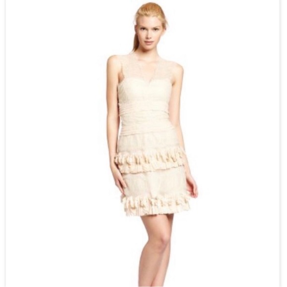 BCBGMaxAzria Vanilla Aglaia Lacy Ivory Cocktail Dress - Picture 4 of 11